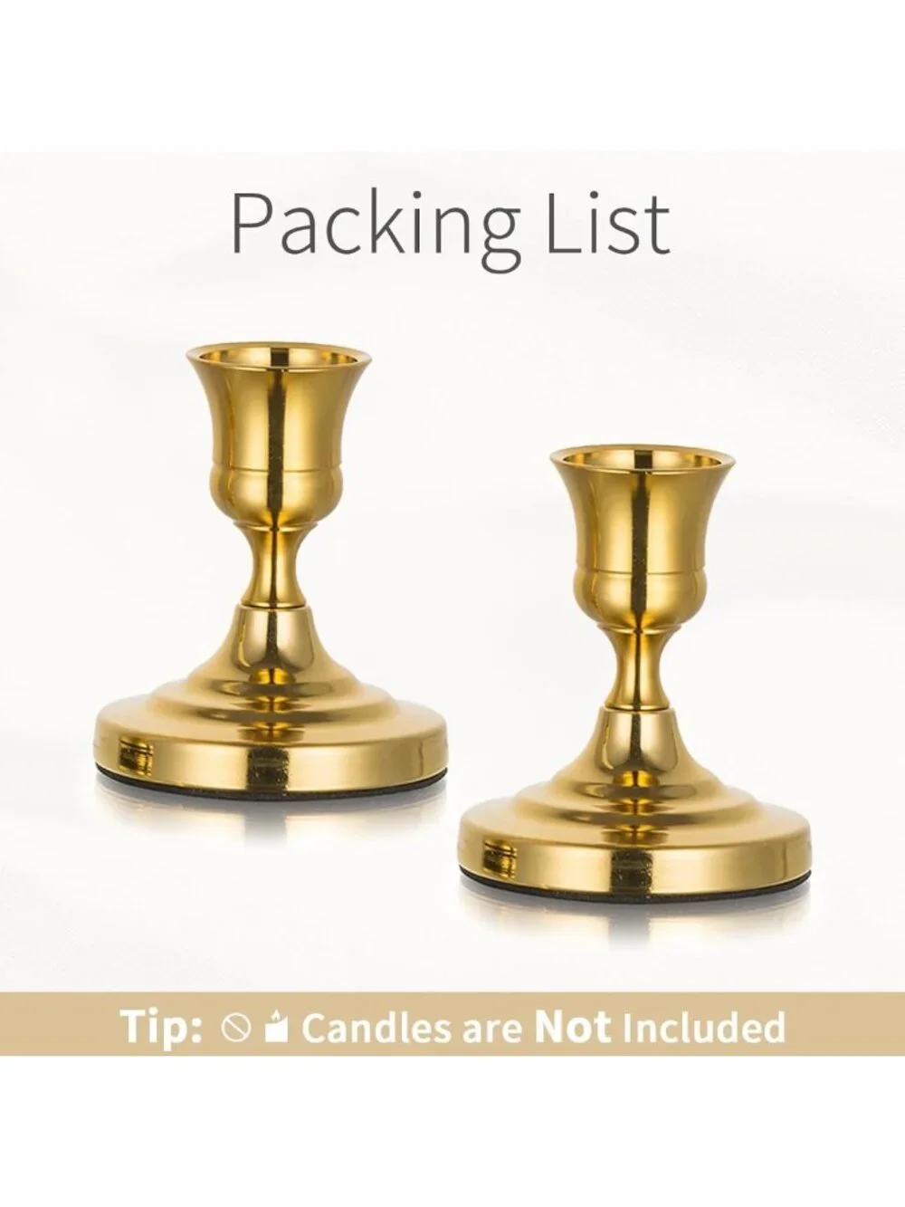 Vintage Gold Taper Candle Holders Set of 2 | Elegant Home Decor Accent